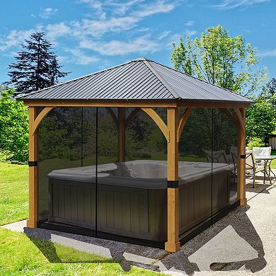 Aoodor 12ft x 12ft Gazebo Replacement Mosquito Netting Screen 4-panel Sidewalls(Only Netting)