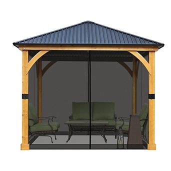 Aoodor 12ft x 12ft Gazebo Replacement Mosquito Netting Screen 4-panel Sidewalls(Only Netting)