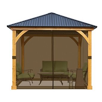 Aoodor 12ft x 12ft Gazebo Replacement Mosquito Netting Screen 4-panel Sidewalls(Only Netting)