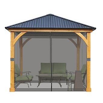 Aoodor 12ft x 12ft Gazebo Replacement Mosquito Netting Screen 4-panel Sidewalls(Only Netting)