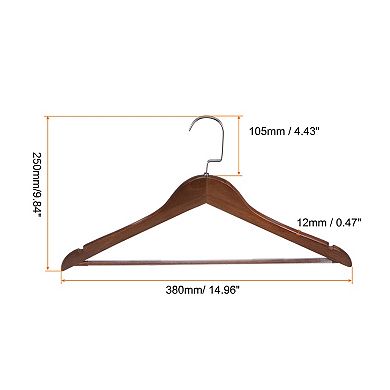 2pcs B18 Solid Retro Wooden Clothes Hangers With Chrome Hook 440mm Length
