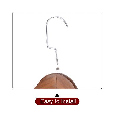 2pcs B18 Solid Retro Wooden Clothes Hangers With Chrome Hook 440mm Length