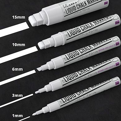 White Chalk Markers, Combo, 5 Pack