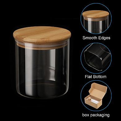 34 Oz Glass Kitchen Container Clear Food Storage Jar For Nuts Sugar Coffee Beans Spices (15x10cm)