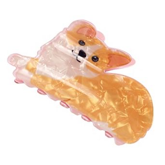 Fashion Cute Dog Hair Clips Hairdo Clip For Women 3.54"x1.97"x2.36" Orange 1 pc