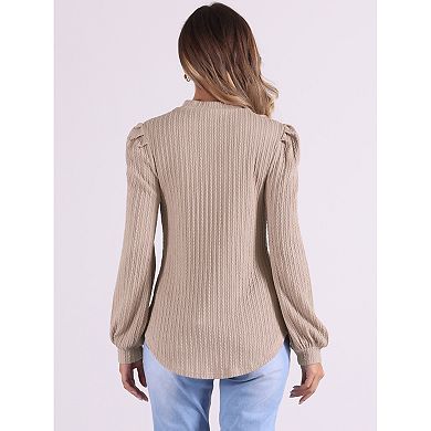 Long Sleeve Tunic Tops for Women's Mock Neck Work Casual Blouse