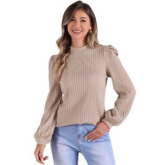 Long Sleeve Tunic Tops for Women's Mock Neck Work Casual Blouse