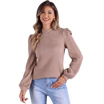Long Sleeve Tunic Tops for Women's Mock Neck Work Casual Blouse