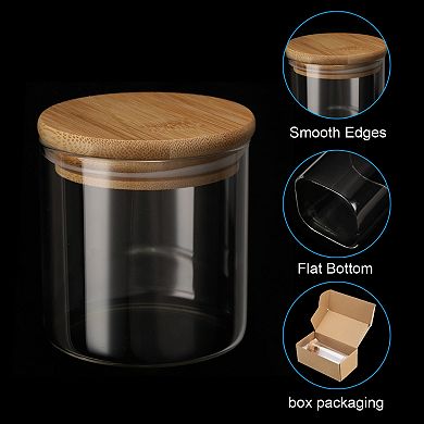 17 Oz 2 Pack Glass Kitchen Container Clear Food Storage Jar For Nuts Sugar Coffee Beans Spices