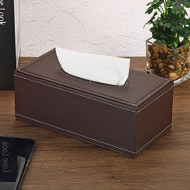 Tissue Box Cover, Leather Napkin Paper Towel Dispenser Holder