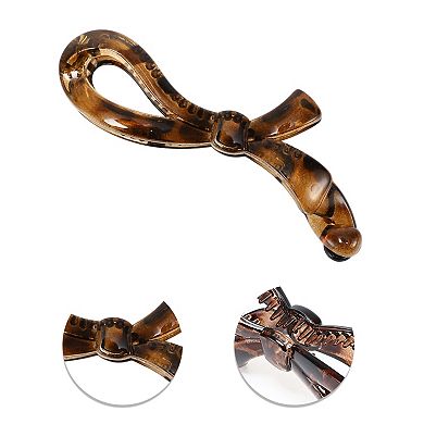 1 Pcs Fashion Elegant Ribbon Hairpin Hairdo Clip For Women 4.09"x1.57"x0.87" Amber
