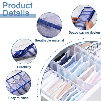 Clothes Organizer For Folded Clothes, Sweater Compartment Storage Box For Underwear Thin Jeans Pants