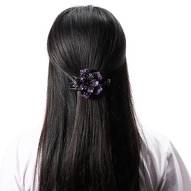 Grace Three-tooth Hairpin Hairdo Clips 3.54"x2.52"x1.97" Light Purple 1 Pcs