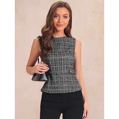 トップス nae. Novel Tweed Vest_black na.e Novel Tweed Vest_black ナエ ジレ ベスト