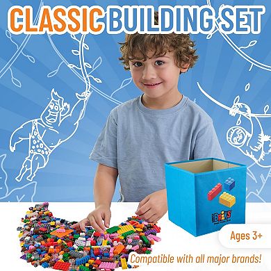 Classic Bricks Set And Organizer Starter Kit - 12 Colors - 1008 Pieces
