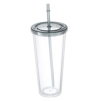 Acrylic Tumbler With Lid And Straw, Transparent Travel Tumblers For Birthdays Gifts, Customization