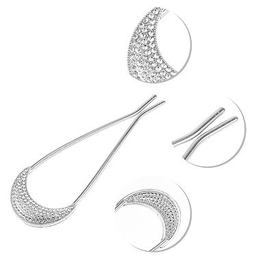 Classic Moon U-shaped Hair Pins Hair Clips For Women 4.41"x1.54" 1 Pcs