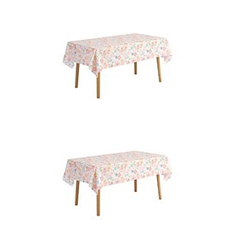 Rectangle Tablecloth Floral Waterproof Table Cover For Dining Room And Outdoor 35" X 59"