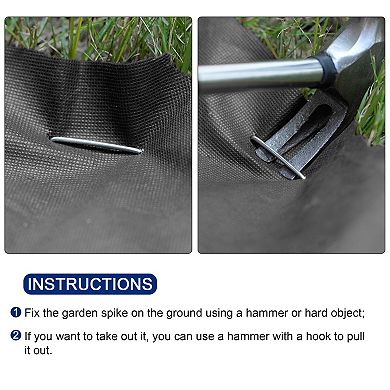 Garden Stakes Pins U Shape 4" L X 0.12" Dia., Galvanized Landscape Staples Lawn Pegs Silver Tone