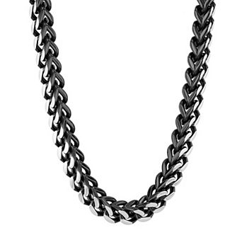 Men's Jewelry Nation Stainless Steel Black & White Curb Chain Necklace