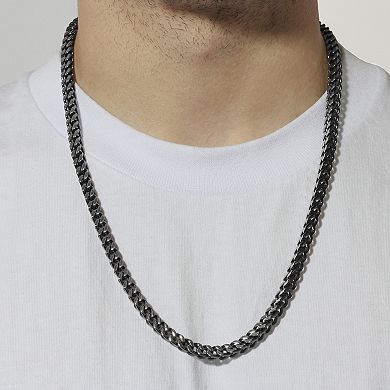Men's Jewelry Nation Stainless Steel Black & White Curb Chain Necklace