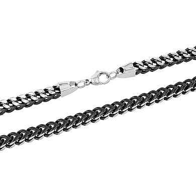 Men's Jewelry Nation Stainless Steel Black & White Curb Chain Necklace