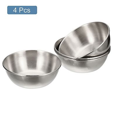 Stainless Steel Dishes, 4pcs Metal Bowls Condiment Cups