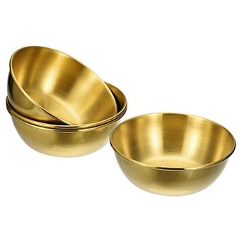 Stainless Steel Dishes, 4 pc Metal Bowls Condiment Cups