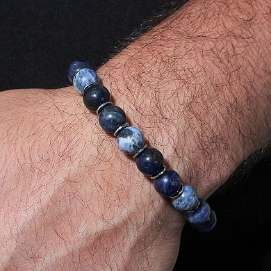 Men's Jewelry Nation Stainless Steel Gemstone Bolo Bracelet