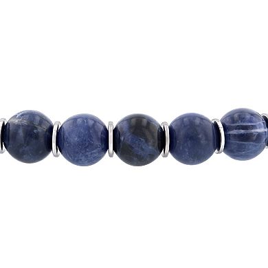 Men's Jewelry Nation Stainless Steel Gemstone Bolo Bracelet