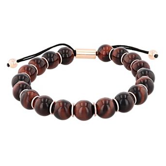 Men's Jewelry Nation Stainless Steel Gemstone Bolo Bracelet