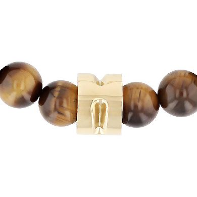 Men's Jewelry Nation Gold Tone Tiger's Eye Bolo Bead Bracelet