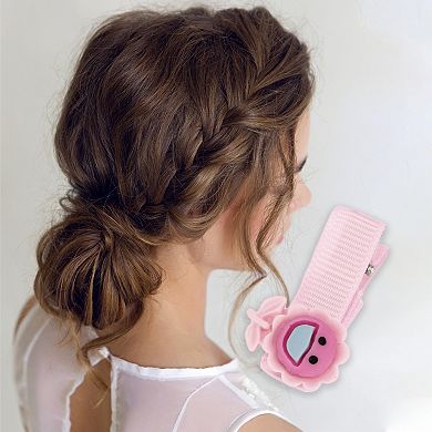 Cute Cloud Mouse Hair Clips Hairdo Clip For Children Pink 10 Pcs