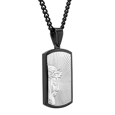 Men's Jewelry Nation Stainless Steel Religious Dog Tag Pendant Necklace
