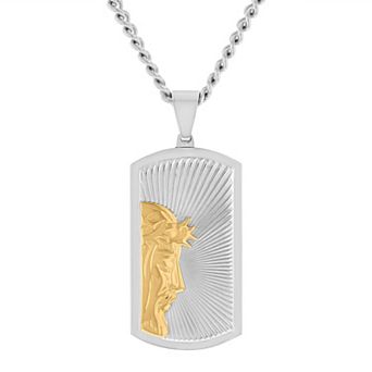 Men's Jewelry Nation Stainless Steel Religious Dog Tag Pendant Necklace