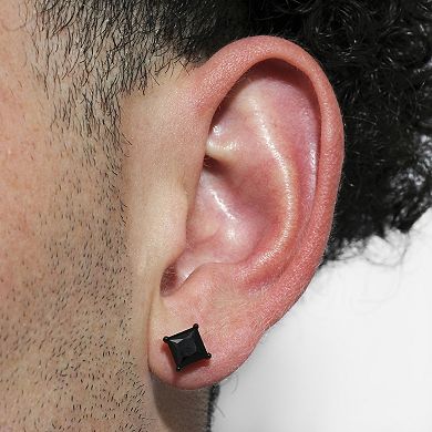 Men's Jewelry Nation Black Stainless Steel Spinel Stud Earrings