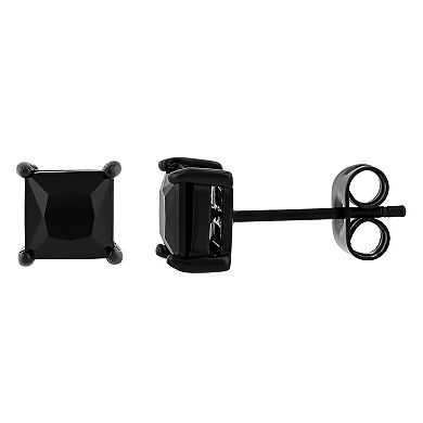 Men's Jewelry Nation Black Stainless Steel Spinel Stud Earrings