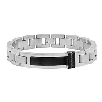 Men's Jewelry Nation Stainless Steel Diamond Accent ID Bracelet