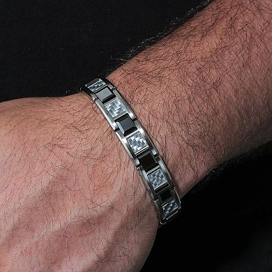 Men's Jewelry Nation Stainless Steel Fiber Bracelet
