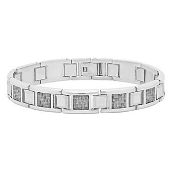 Men's Jewelry Nation Stainless Steel Fiber Bracelet