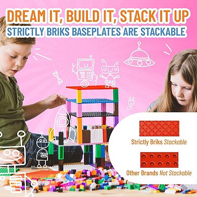 Stackable 10x10 Inch Brik Tower - Multicolor - 34 Pc