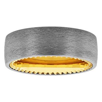 Men's Jewelry Nation Tantalum Two Tone Texture Edge Fashion Wedding Band