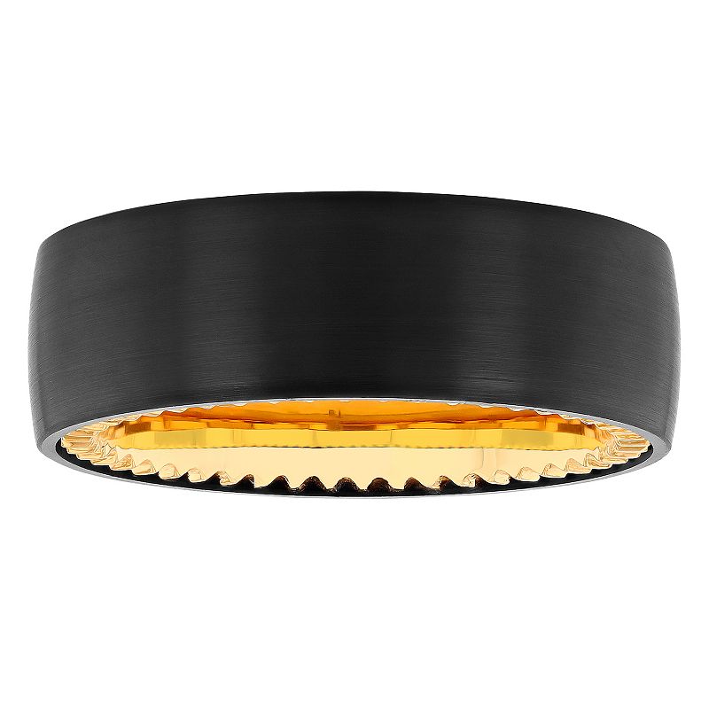 Men's Jewelry Nation Tantalum Two Tone High Polished Fashion Wedding Band, Size: 7.50