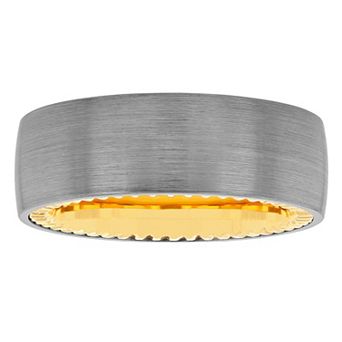 Men's Jewelry Nation Gray Tantalum Gold Tone Fashion Wedding Band