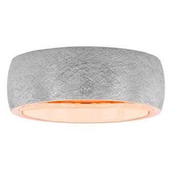 Men's Jewelry Nation Tantalum Frozen Rose Tone Fashion Wedding Band