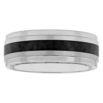 Men's Jewelry Nation Tantalum Black Carbon Fiber Fashion Wedding Band