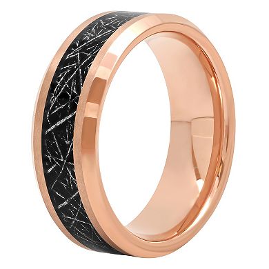 Men's Jewelry Nation Tantalum Rose Gold Tone Carbon Fiber Fashion Wedding Band