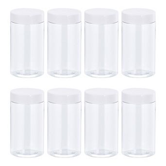 Round Plastic Jars With White Screw Top Lid, 5oz Clear Empty Containers For Storage 12 pc