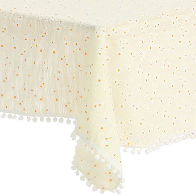 Cotton Tablecloth Soft Table Cover With Tassels For Kitchen Dining Room 39" X 55"