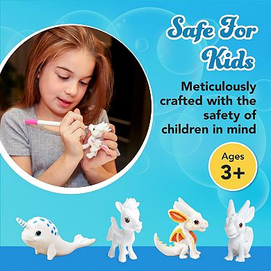 Paint Wash Recolor Craft Kit, Rainbow Falls Dip 'n Doodle Scribble Set